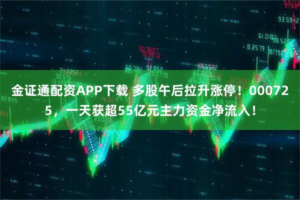 金证通配资APP下载 多股午后拉升涨停！000725，一天获超55亿元主力资金净流入！